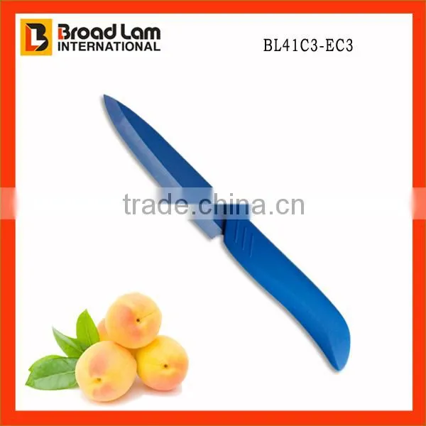 Light Yellow Color Ceramic Paring Kitchen knife 4 inch with ABS+TPR coating Handle