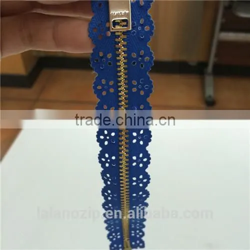 rhinestone chain for 100 polyester zippers wholesale 5# brass