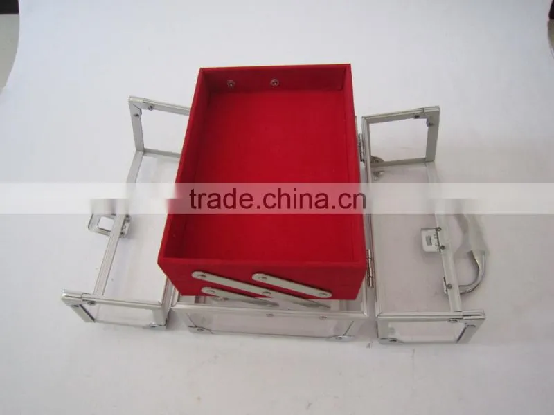 China promotion fashion craft smll aluminum makeup glass case