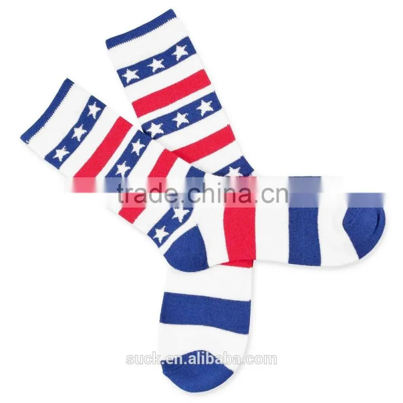 fashion cute combed cotton American Star & Stripes Flag Socks for Men and Women