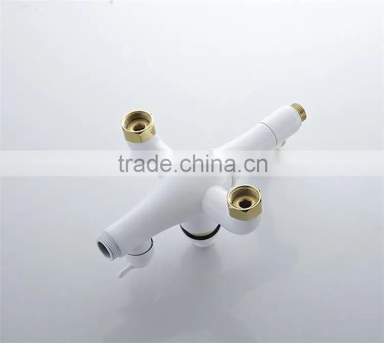 2016 new modern bathroom shower set,white painted rainfall shower set