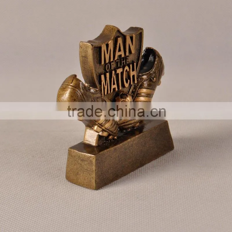 "Man of the match" resin sports sculpture