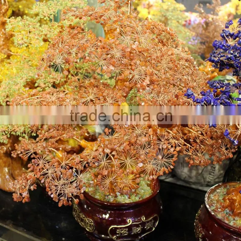 china decorative citrine lapis agate crystal bead christmas trees