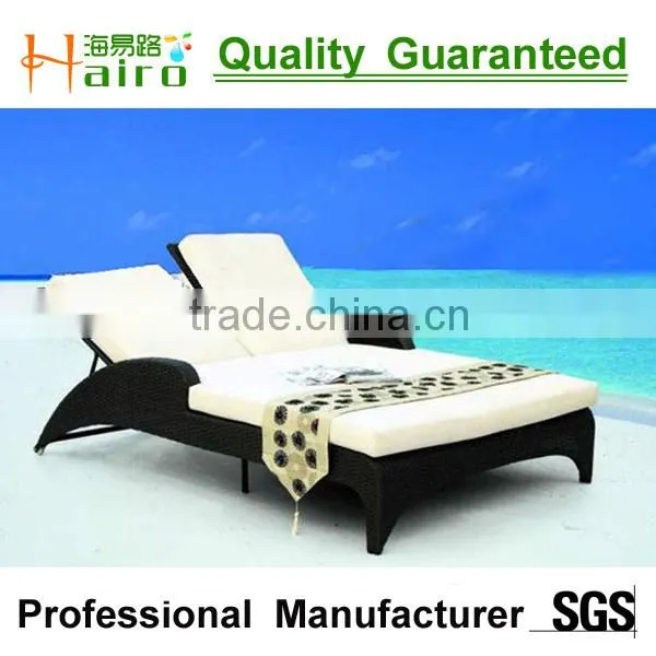 All weather outdoor rattan double sun lounger