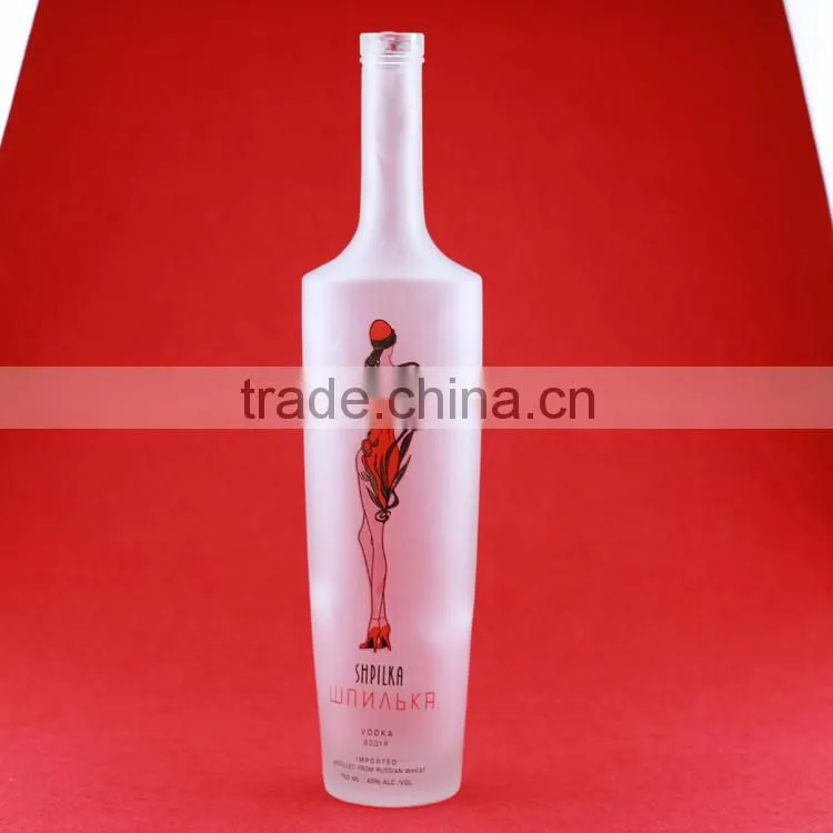 Custom design mongolian vodka bottle high quality spirit bottle wholesale glass bottles