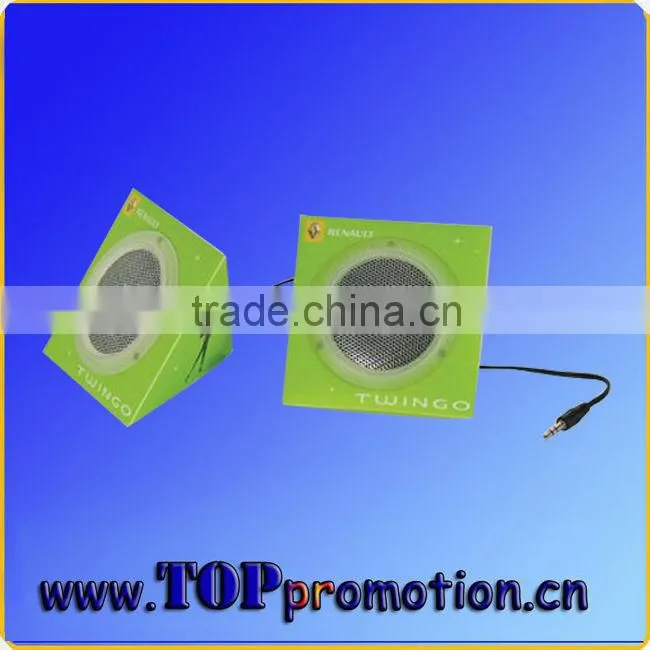promotion square paper mini foldable cardboard speaker