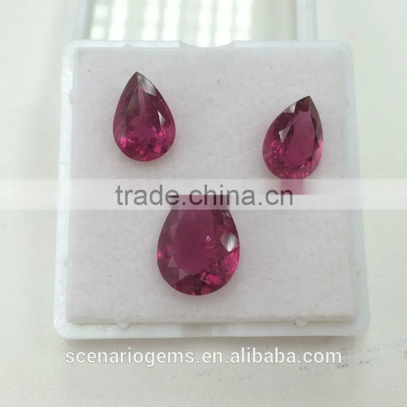#15OMZZ Natural Pink Tourmaline Pear Cut Faceted Loose Gemstone Rubellite