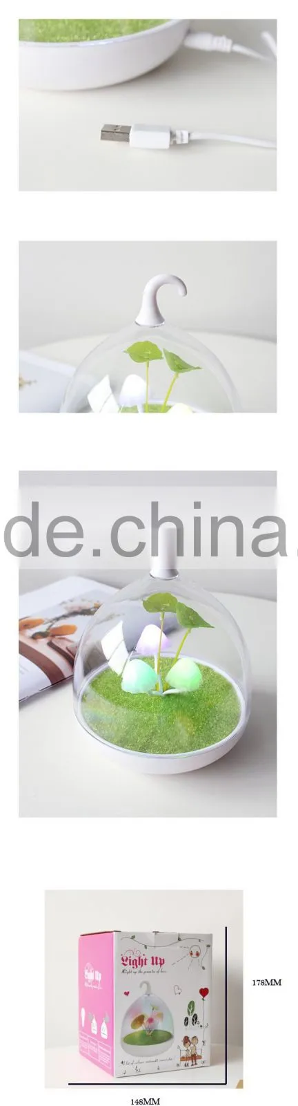 Spot Supply Colorful LED USB Rechargeable Sensor Lamp Mushroom Night Light