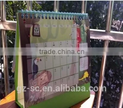 Colorful printable and custom shapeTable calendar 2014