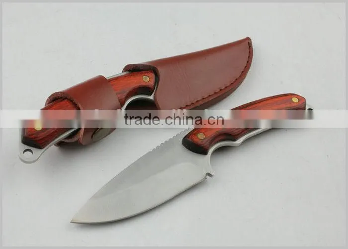 OEM Outdoor Hunting Knife with Wood Handle