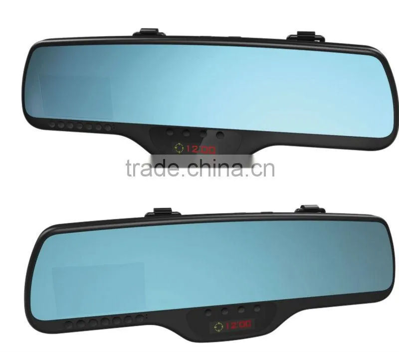 dual lens vehicle car camera dvr video recorder,rearview mirror 2.7 inch car dvr