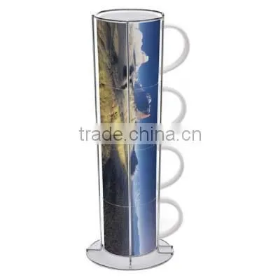 stackable coffee mugs with rack