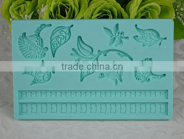 2016 new products silicone lace mat , soft fondant cake tools