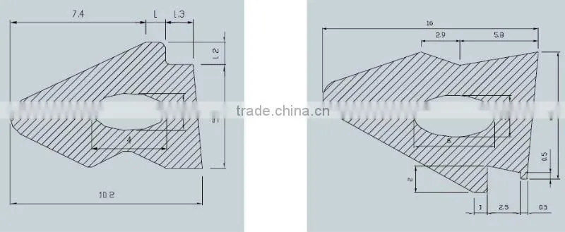 In-side glass rubber strip profile(EPDM, NBR, CR, SILICONE, PVC, composite)