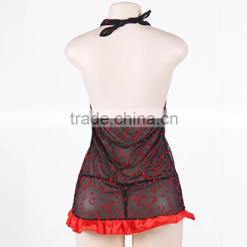 Hang neck sexy lingerie for fat women