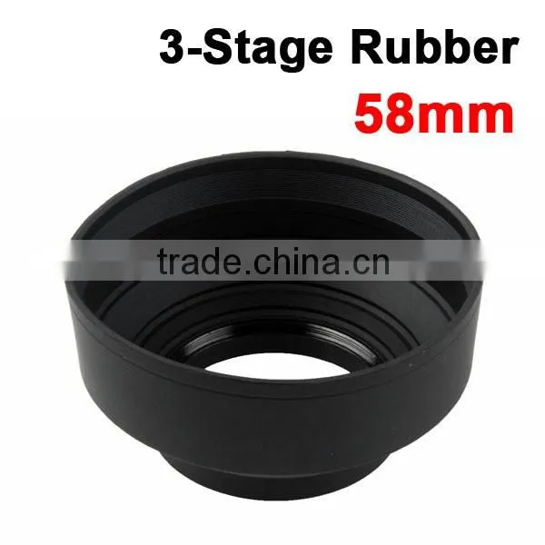 Best Price Digital Photo 3 Stage Collapsible Rubber 49mm Lens Hood