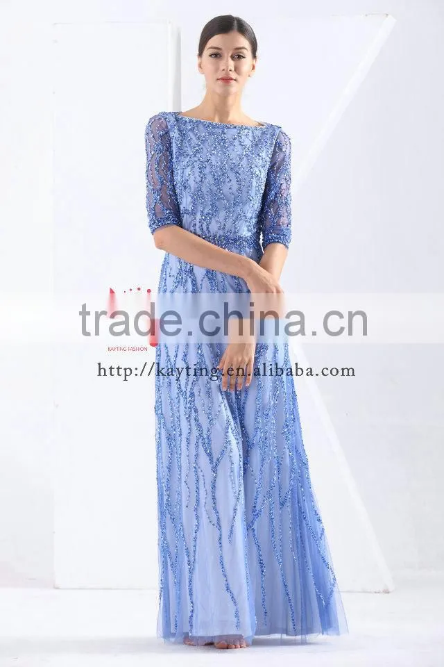 Marvelous Newest Sequins Beaded Long Sleeve Guangzhou Muslim Wedding Dress