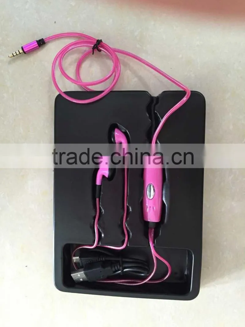 KPT EL WIRE FLASHING LIGHTING EARPHONE GLOWING EARPHONE HEADSET