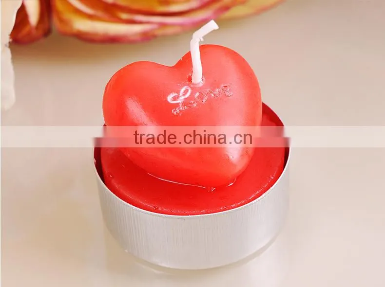 Wholesale Multi-color gift flameless scented heart shape wedding tealight candle