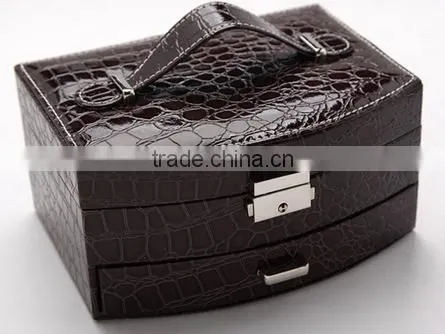 2016 best selling jewelry storage box case pu leather jewelry storage box