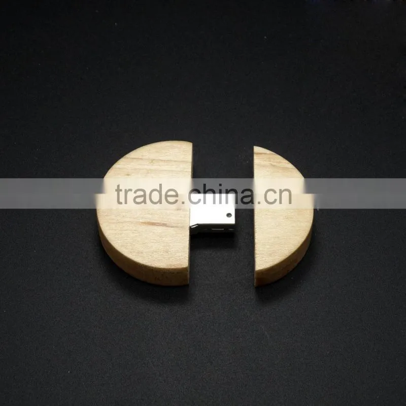 Hotsell Wooden/Bamboo usb 2.0 in Round shaped wood usb
