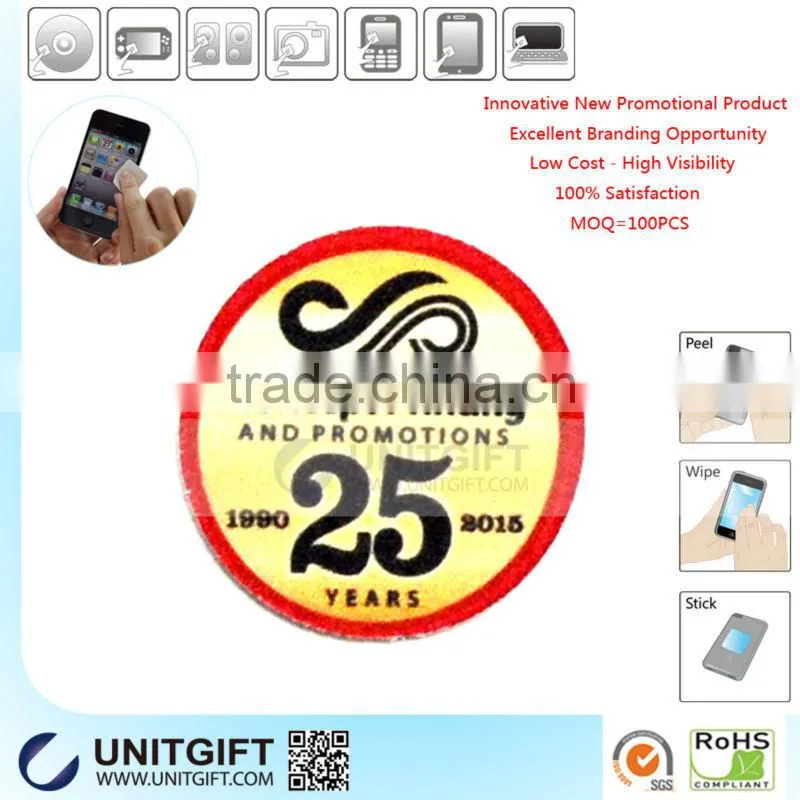 Free sticky mobile phone wipers,phone screen wipers