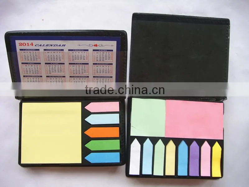 cheap custom sticky note in leather case