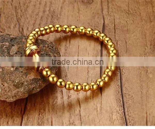 Cheap 2016 stainless steel beads new gold chain design for men