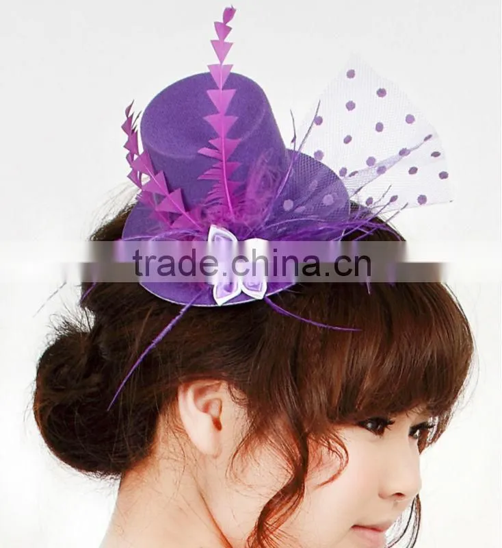 MYLOVE purple high mini top hat with clips party hat MLGM044