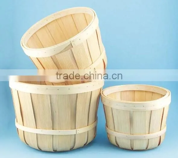 cheaper nature wooden chip basket