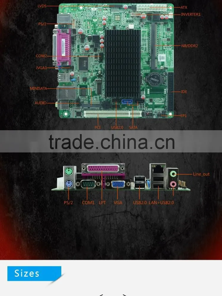 Fanless Intel Mini itx Motherboard atom thin client motherboard with 1* SIM card socket