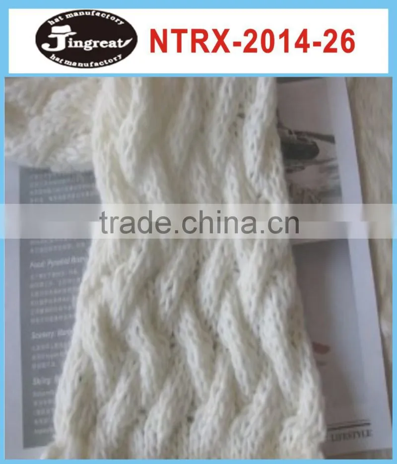 2014 new fashion white winter decorative tassels knitted scarf