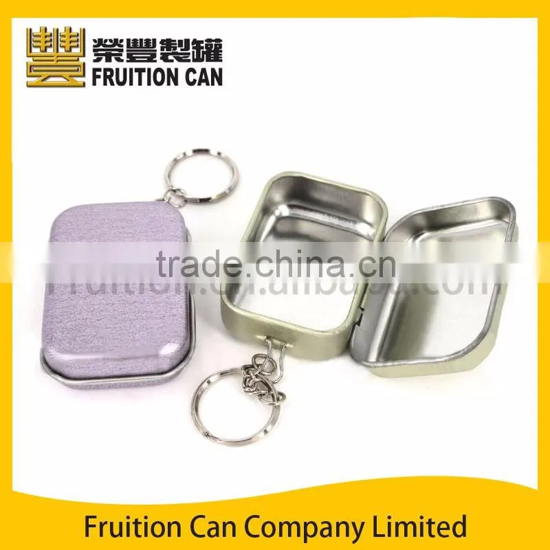 Mini Rectangular Mint Tin Can Case Box Key Chain