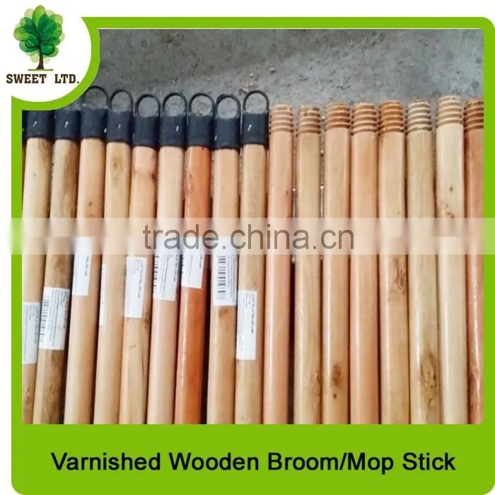 Varnished wooden broom handle farm tools wooden shovel handle sticks