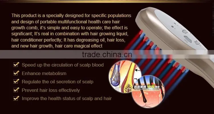 Plastic hair combs wholesale vibrating hair straightening oil 12ml tank hair growth comb