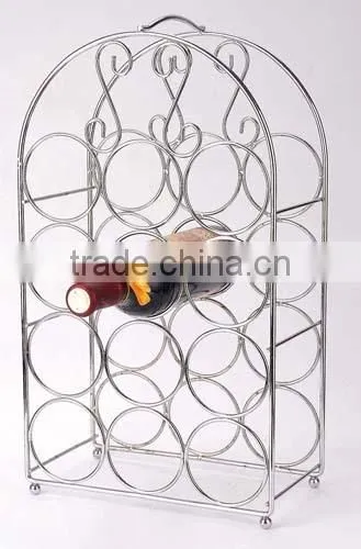 wheel shape iron wire wine rack