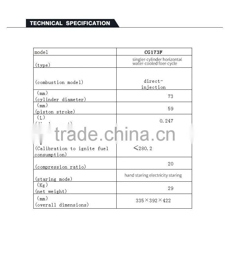 173FB hot sale China supplier Air-cooled Diesel Engine