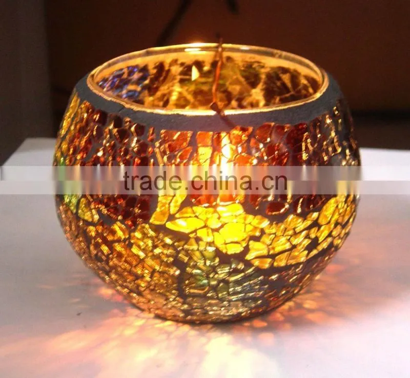Glass Mosaic candle holder passed CE,CQC and ROHS