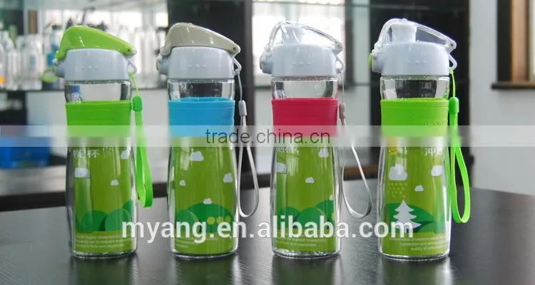 Promotional high Borosilicate BPA Free Heat-Resistant Sports Glass Water Bottle with bottle bag BPA FREE customerized