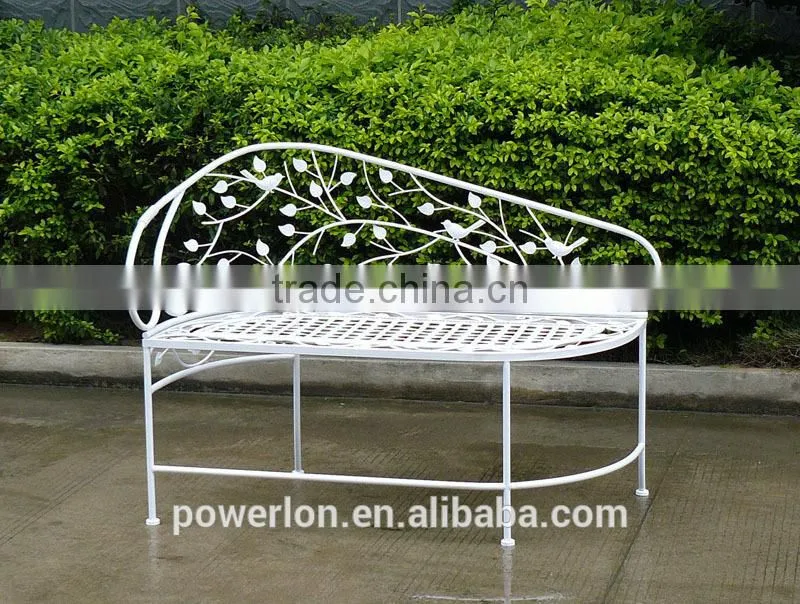 Durable and Elegant Chaise Longue Wrought Iron Garden Bench
