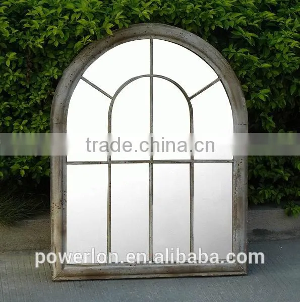 POWERLON Ornate Garden Rustic Iron Window Mirror with Natural Beauty Reflection