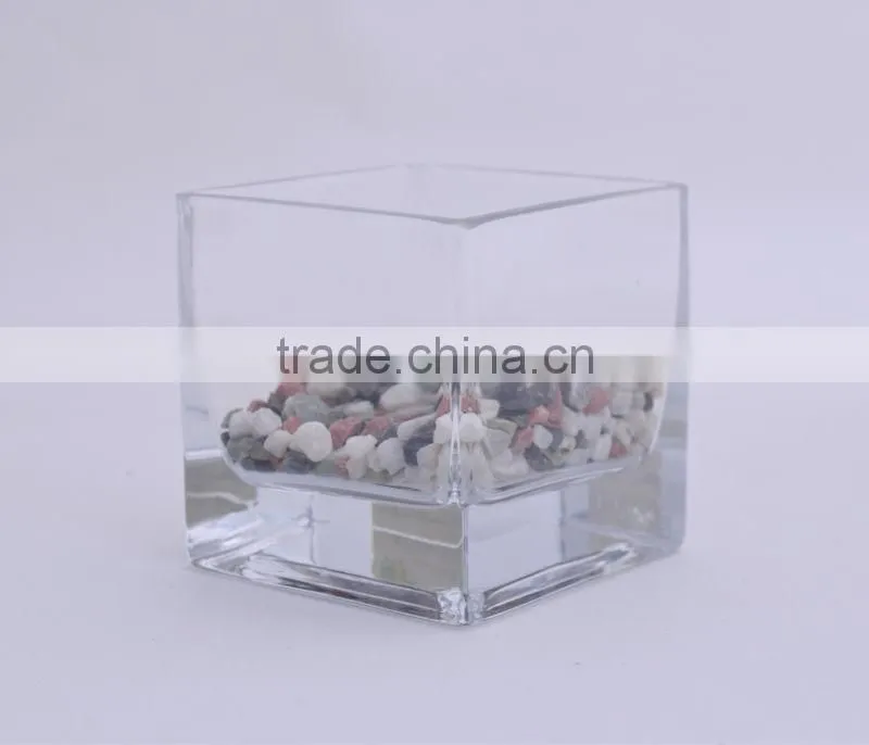 Promotional Handmade Square Glass Candle Holder Cheap