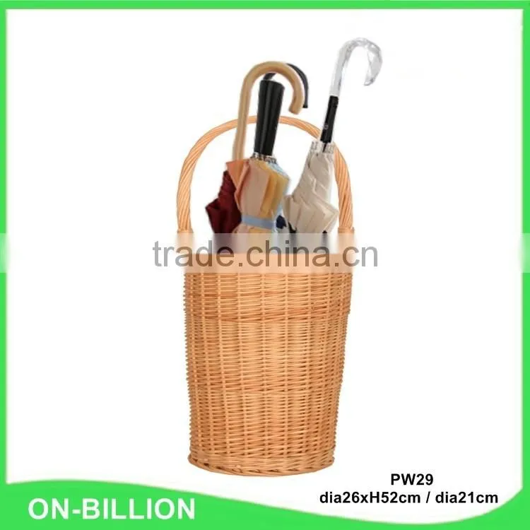 Handmade tall home natural corner wicker umbrella basket