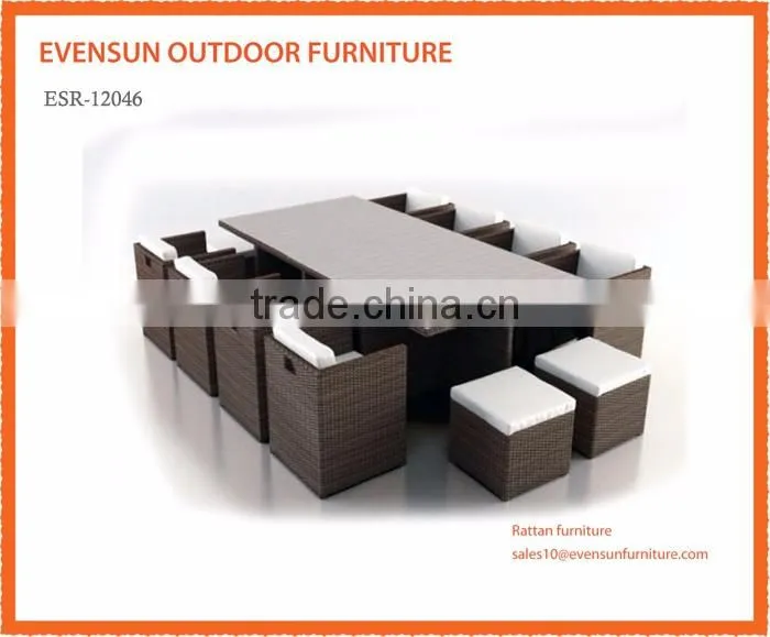 Luxury Durable Easy Cleaning Rattan Dining Set Outdoor Wicker Patio Cube Set