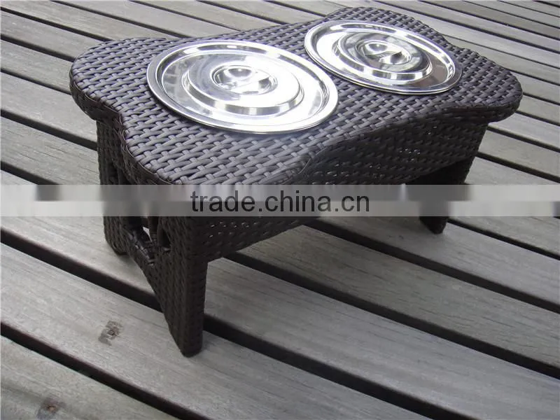 Stainless Steel Rattan/Wicker Dog bowl