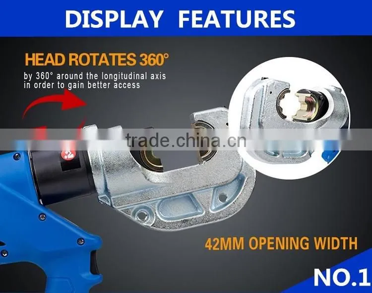 High-performance lithium battery, hydraulic crimping tools, one-handed operation 360 degree rotating head