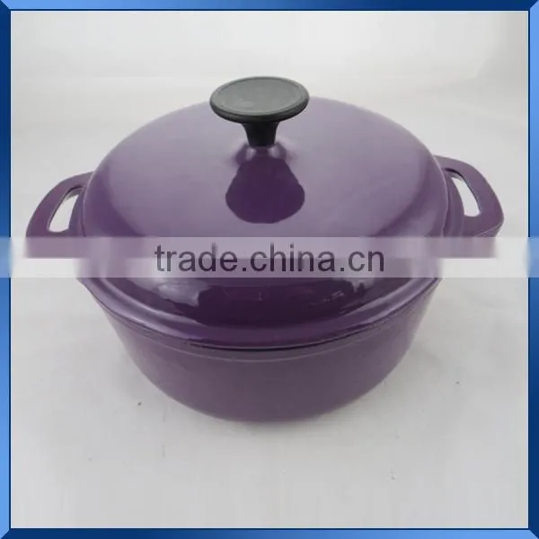 Round cast iron enamelware cookware