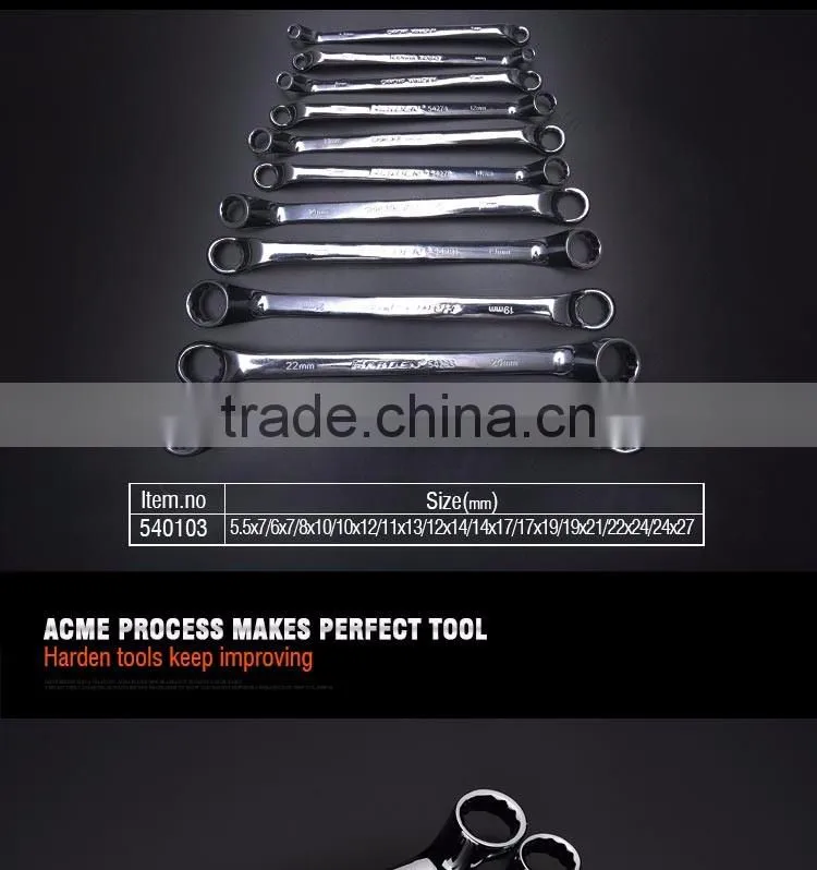 Professional 11PCS CR-V Double Offset Ring Wrench Spanner