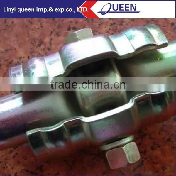 Galvanized flexible hydraulic-forming steel coupler for scalffolding construction formwork