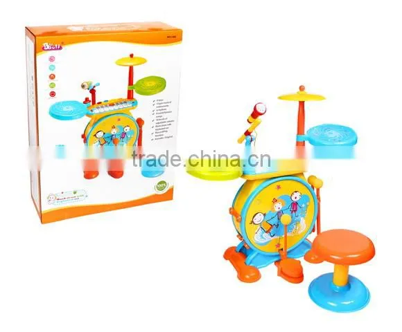 Plastic ABS musical instruments kids electronic drum set toy with EN71